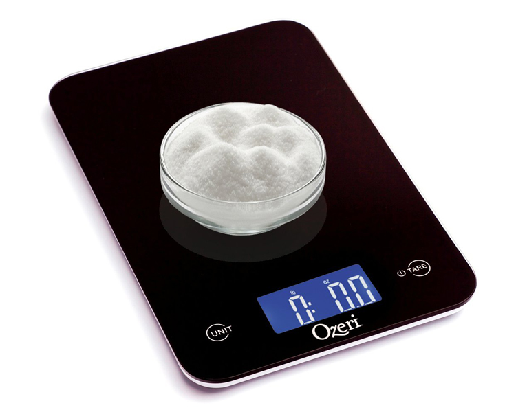 Ozeri Touch III Bilancia Digitale Da Cucina Con Contacalorie, 10 Kg, Vetro Temperato, Colore Blu