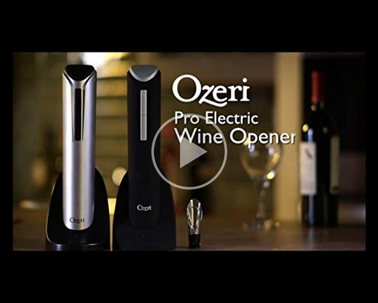Ozeri Pro Electric Wine Opener with Wine Pourer, Stopper
