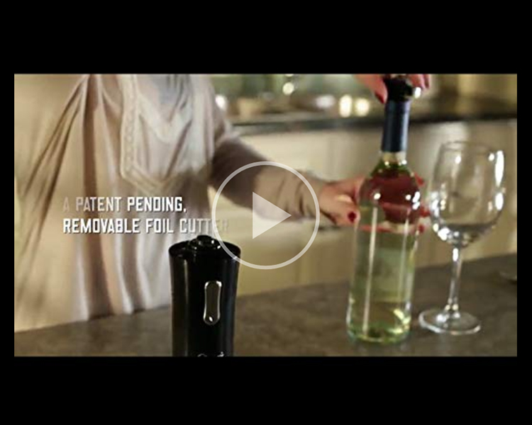 Ozeri Nouveaux II Electric Wine Opener in Black, with Foil