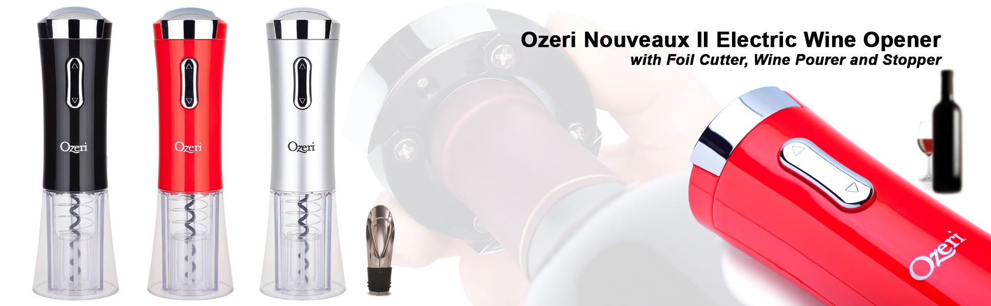 Ozeri.com : Ozeri Nouveaux II Electric Wine Opener with Foil 