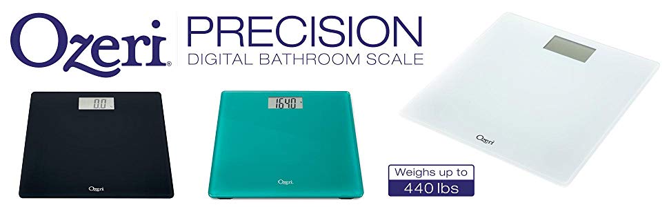 Ozeri Precision Bath Scale in Tempered Glass - White