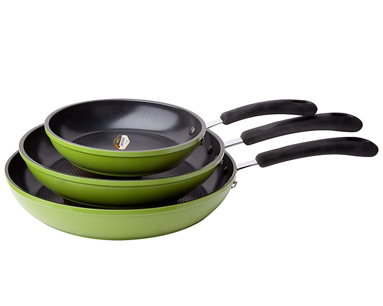  12 Green Ceramic Frying Pan by Ozeri – 100% PTFE, PFC, APEO,  GenX, NMP and NEP-Free German-Made Coating