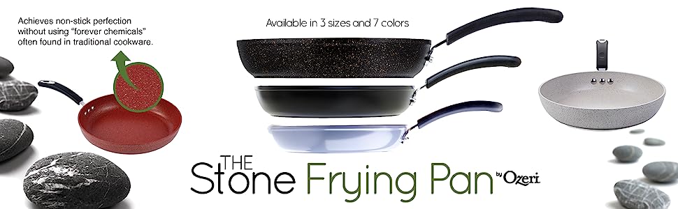 12 Stone Earth Fry Pan by Ozeri, with a 100% APEO & PFOA-Free