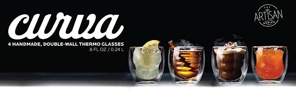 Moderna Artisan Series Double Wall 8 oz Beverage Glasses - Set of 8  Drinking Glasses, 1 - Pay Less Super Markets