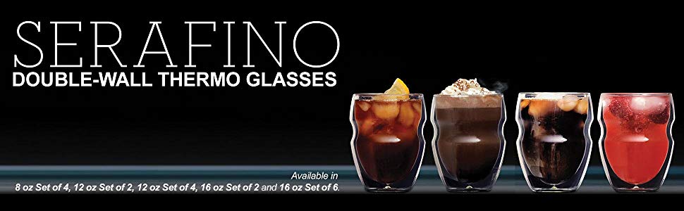 thumbnail image 2 of Ozeri Serafino Double Wall Beverage Glasses - 8 Oz Set Of 4, Insulated Borosilicate Glass 2 of 10