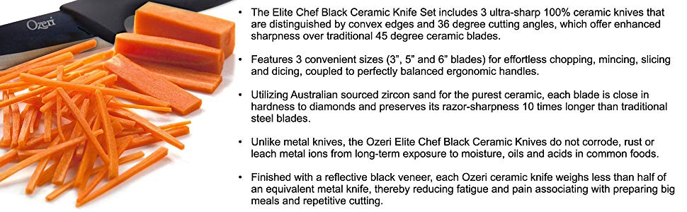 3 Pc Ceramic Knife Set Black - Function Junction