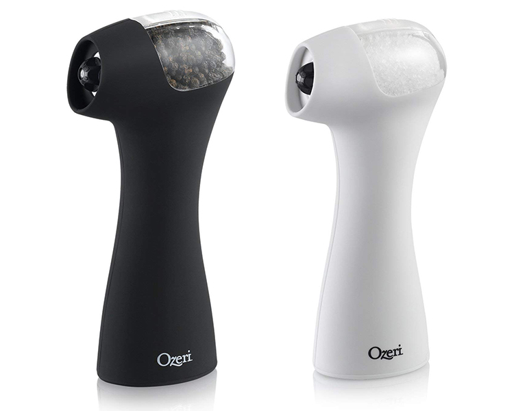 Ozeri Duo Ultra Salt and Pepper Mill and Grinder, Stainless Steel