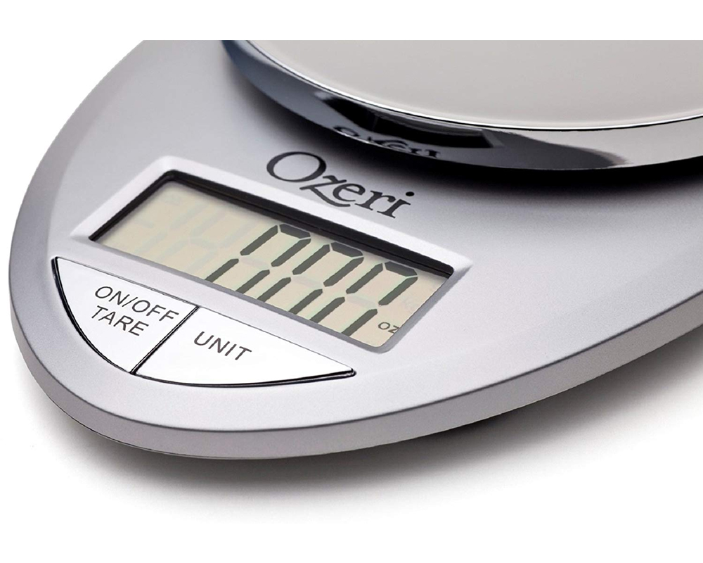 Ozeri Pro Digital Kitchen Food Scale, 1g to 12 lbs Capacity, Elegant Chrome