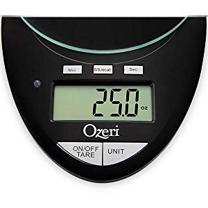 Ozeri Pro II Digital Kitchen Scale with Removable Glass Platform and  Countdown Kitchen Timer (1 g to 12 lbs Capacity)