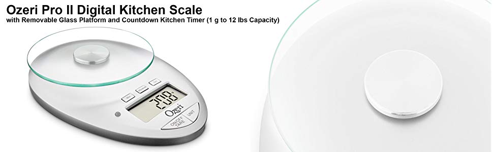 Ozeri Pro II Digital Kitchen Scale with Countdown Kitchen Timer Black