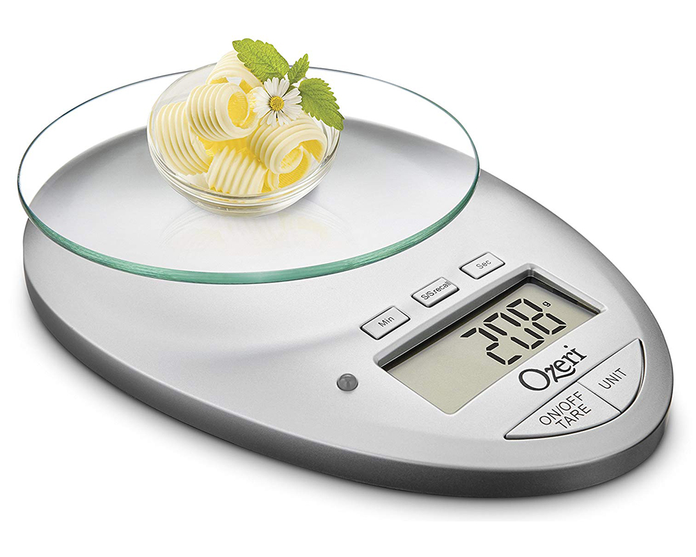 Ozeri Pro II Digital Kitchen Scale with Removable Glass Platform and Countdown