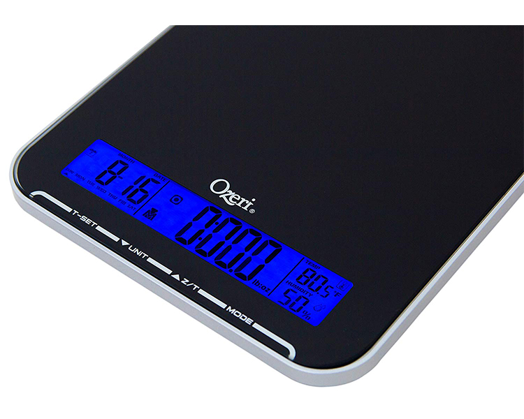 Ozeri Touch III 22 lbs (10 kg) Digital Kitchen Scale with Calorie Counter,  in Tempered Glass, 1 - Baker's