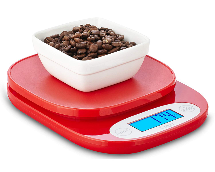 Ozeri Precision Pro Stainless-Steel Digital Kitchen Scale - Red, 12lb  Capacity, Battery-Operated, Oversized Platform