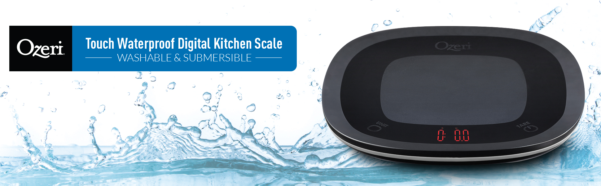  Ozeri ZK21-B Touch Waterproof Digital, Washable and Submersible  Kitchen, Chef, Food, Vegetable, Scale, Small, Black : Kitchen & Dining