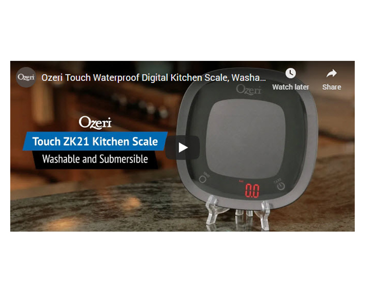 Ozeri Touch Waterproof Digital Kitchen Scale Washable and Submersible, Black