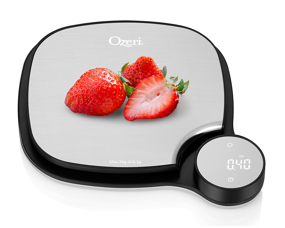 Ozeri ZK26 Kitchen Scale in Stainless Steel, with 0.1 g (0.01 oz) Weighing