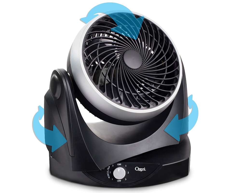 Ozeri Brezza II Dual Oscillating 10" High Velocity Desk Fan